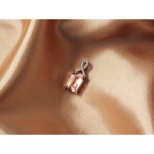 925 Sterling Silver PINK MORGANITE, SILVER Morganite Necklace